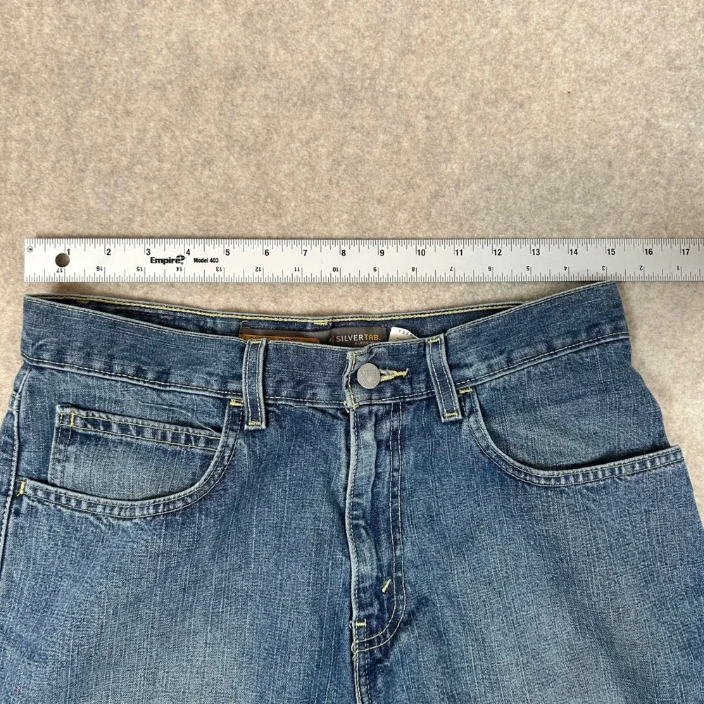 Levi's SilverTab‎ Shorts Mens W30 Blue Low Loose Raw Cut Off Denim 90s Skater